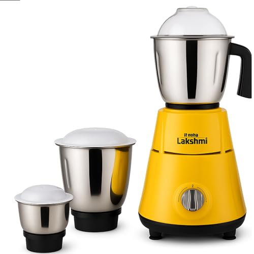 Maha Lakshmi® Mixer Grinder 750W | 3 Stainless Steel Jars (Grind, Store & Multipurpose) | Heavy Duty Copper Motor | Powerful 3 Speed Control | Best Kitchen Mixer Grinder with 2 Years Warranty, Indian