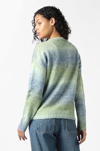 Women Green Textured Round Neck Sweater