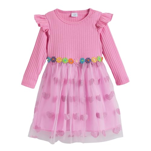 Hopscotch Girls Floral Applique Casual Dresss in Pink Color for Age (2-3 Years)