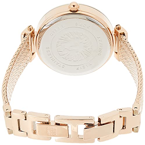 Anne Klein Women's AK/1906RGRG Swarovski Crystal Accented Rose Gold-Tone Mesh Bracelet Watch