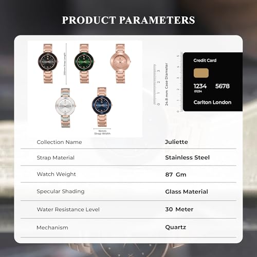 Carlton London Women Juliette Black Analog Watch - CLW-JT-RBK