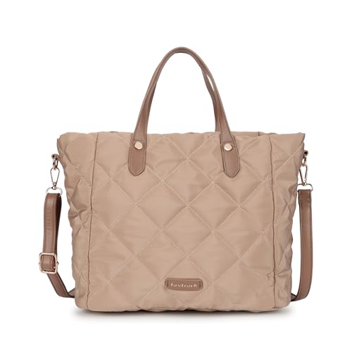 Fastrack Gridline Tote | Nylon Women’s Tote Bag | Diamond-Quilted Design with Dual Carry Options & Multiple Compartments