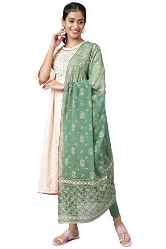 Aurelia Rayon Women's Pink Embroidered Dress with Green Kurta Set_22Aud10483-503988_L