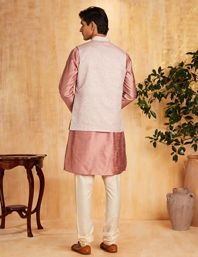 Amazon Brand - Symbol Men's Kurta Bundi Churidar Set_SY-A23-MNA-BFKC-116_Pink_L