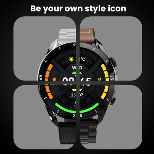 Fire-Boltt Legacy Luxury Round Smart Watch 1.43″ Super AMOLED,Bluetooth Calling,Wireless Charging,Voice Assistant,SpO₂ & Heart Rate Monitor,110+ Sports Modes,Metal Smart Watch for Men & Women - Silver