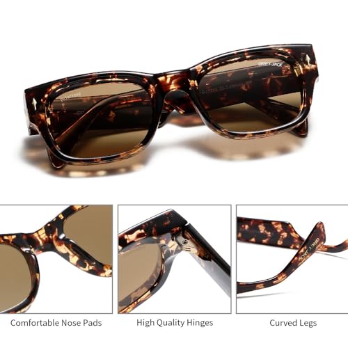 grey jack Vinatge Sun Glasses Women Stylish Strong Tr90 Polarized Sunglasses For Men Uv Protection 3315, Round, Demi Brown/Brown