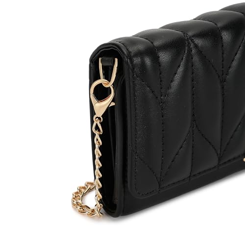 Fastrack Zenith Women's Quilted Clutch | Detachable Chain, Card & Cash Slots, Magnetic Flap | Evening Clutch