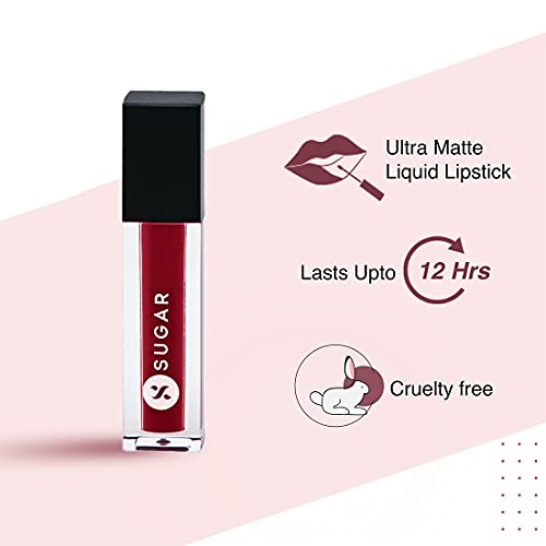 SUGAR Smudge Me Not Mini Matte Liquid Lipsticks for Women | Transferproof & Waterproof | Lasts 12hrs | 1.1ml - 10 Drop Dead Red