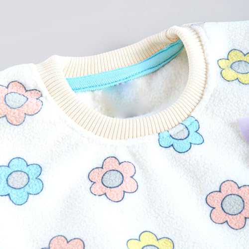 Hopscotch Girls Full Sleeves White 2-Pc Floral Pajama Set for Age (12-18 Months)