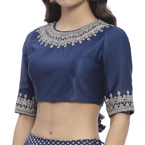 Biba Women's Viscose Blend Lehenga Set (SKDHO10404AW24BLU_Blue_36)