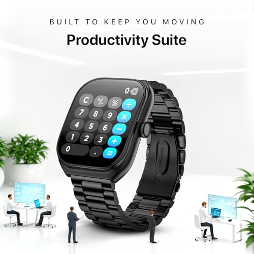 Noise Icon Arc 2.01" Immersive Curved Display Smartwatch, 10-Day Battery, 1ATM Water Resistant, Functional Crown, 100+ Sports Modes, Health Suite™, Voice Assistant, Built-in Games (Elite Black)