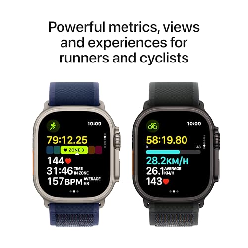 Apple Watch Ultra 2 [GPS + Cellular 49 mm] Smartwatch, Sports Watch with Black Titanium Case with Black Titanium Milanese Loop - L. Fitness Tracker, Precision GPS, Action Button, Carbon Neutral
