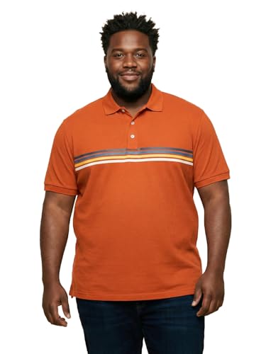 Bigbanana Men Plus Solid Orange Half Sleeve Polo Tshirt (Forge,Orange,3XL)