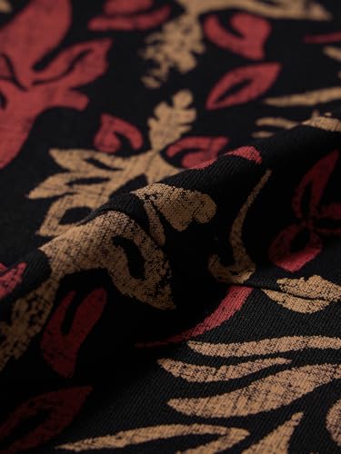 The Souled Store Nomad: Grace Women and Girls Short Sleeves Round Neck Black Abstract Printed Cotton Casual Everyday Mini Oversized T-Shirt Dress