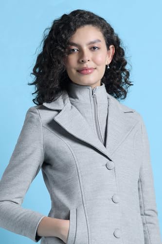 Women Grey Solid Formal Jacket
