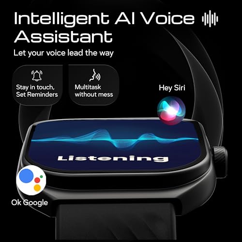 GOBOULT Trail Pro Smartwatch 2.01'' 3D Curved Screen+AMOLED, BT Calling 5.3, 600 Nits Brightness, IP68, 250+ Watchfaces, 120+ Sports Modes, AI Voice Assistant, SpO2 Tracking (Black)