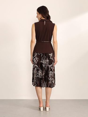 Kazo Industry Midi Dress with Belt (Brown XS)