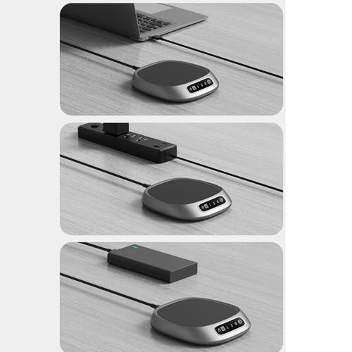 UJEAVETTE Coffee Mug Warmer Smart Beverage Cup Warmer for Milk Tea Water Hot Chocolate Silver