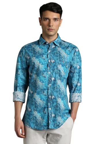 Louis Philippe Men Blue Print Full Sleeves Casual Shirt