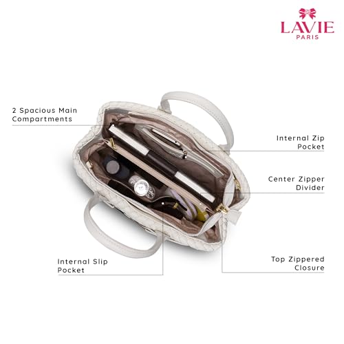 Lavie Paris Women's Bleuet HZ Large Satchel Bag | Satchel Handbag for Work | Ladies Purse | Stylish Shoulder Bag | Gift for Women
