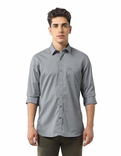 Arrow Sports Men's Geometric Regular Fit Shirt (ASAJSH1745_Teal
