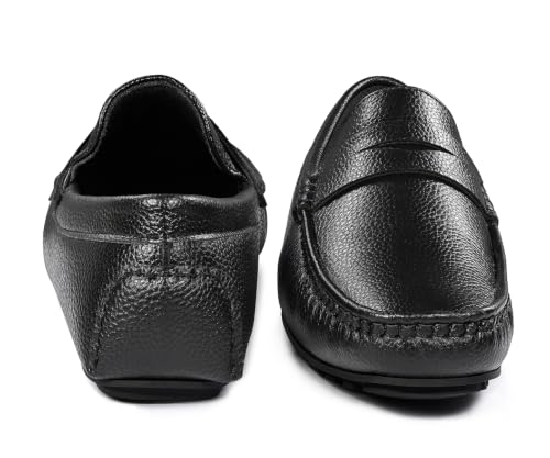 LOUIS STITCH Men’s Jet Black Formal Slip-On Loafer Shoes | Soft Touch & Lightweight | LSVSFL-05 |UK-7