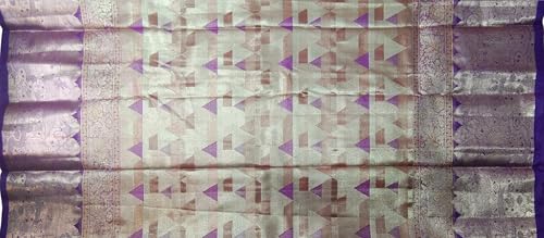 VFCollections Women's Traditional Handloom Kanchipuram Silk Pure Pattu Sarees | Rich Zari Woven Design | Bridal Saree | Unstitched Blouse (VFC718-4)