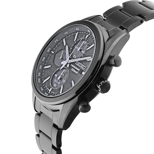 Seiko Stainless Steel Analog Black Dial Men's Watch-Ssc773P1