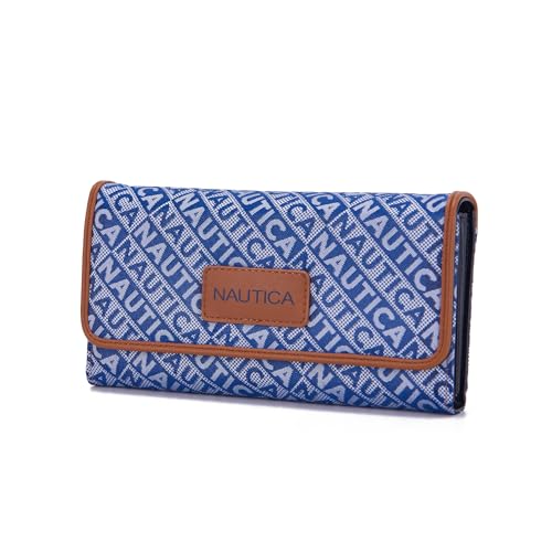 Nautica Women's Perfect Carry-All Money Manager RFID Blocking Wallet Organizer, Navy