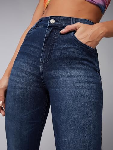 Miss Chase Women's Skinny Fit High Rise Regular Length Stretchable Denim Jeans (MCSS24DEN79-02-551-36, Zaffre Blue, 36)