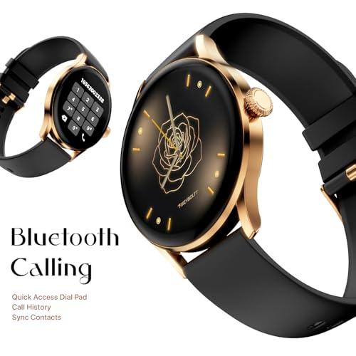 Fire-Boltt Glitz Women Smart Watch with 1.19” AMOLED Display, Bluetooth Calling, Rotating Crown, Always On Display, 1000 Nits Brightness, IP68 Waterproof Midnight Black
