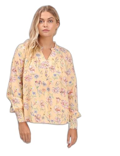 U.S. POLO ASSN. Women's Floral Print Polyester Top (UWAW22TOP019_Yellow_M)