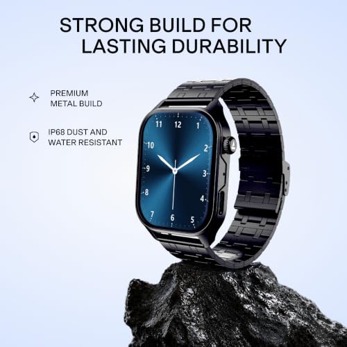 boAt New Launch Ultima Vogue 2, India's First AMOLED Type-C Smartwatch, 1.96" Display, 1000 nits Brightness, Metal Body w/Premium Straps, 10-Days Battery Life, Smartwatch for Men & Women (Steel Black)