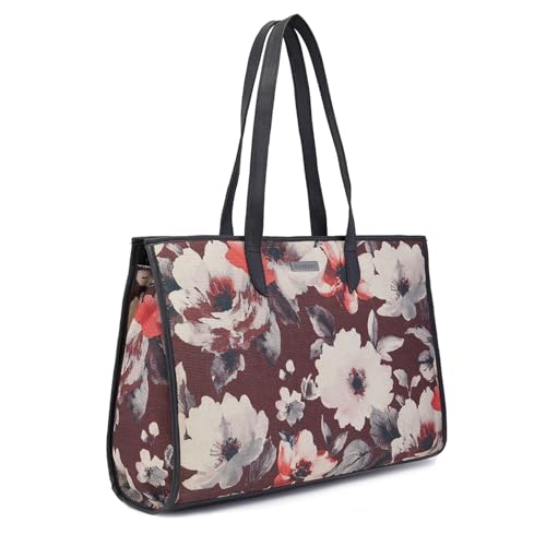 Caprese Poppy tote medium Tan Floral Handbag