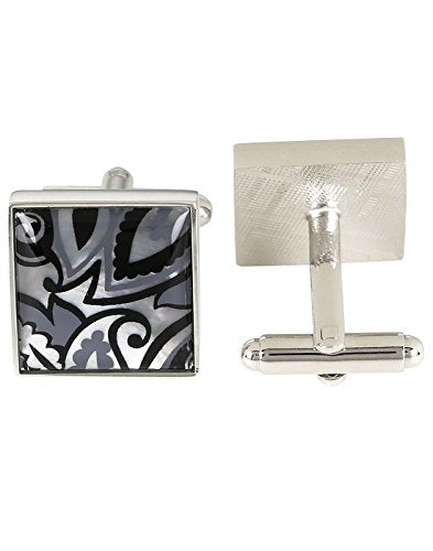 Peluche Natural Mother of Pearl Stone with Art Print (Semi-precious) Cufflinks for Men