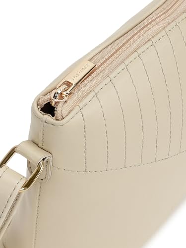 Fastrack City Beat Sling | White Faux-Leather Women’s Handbag | Adjustable Strap with Zipper Closure, Spacious Compartment & Stitch Detailing for Everyday Carry