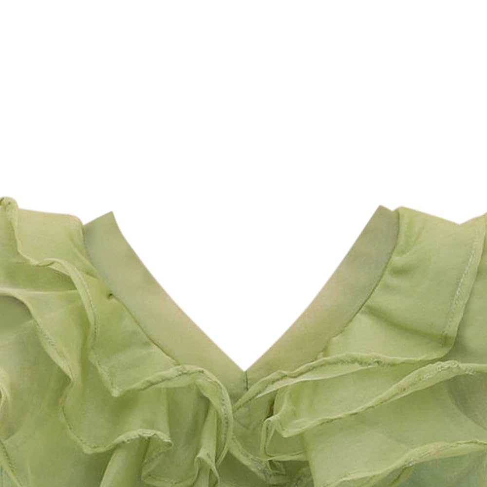 Hopscotch Girls Cotton Blend Ethnic Sets in Green Color For Ages (10-11 Years)