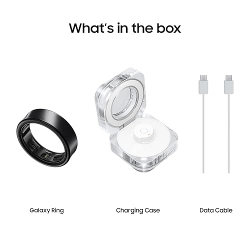 Samsung Galaxy Ring, with Smart AI, Size First W/Sizing Kit, No App Subscription, Fitness Monitor, Sleep Tracker, Up to 7-Day Battery, Size 14, Titanium Black