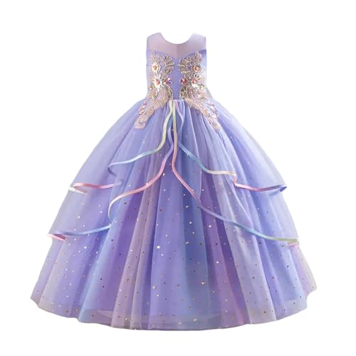 Hopscotch Girls Sleeveless Lavender Enchanted Cascade Gown (3-4 Years)