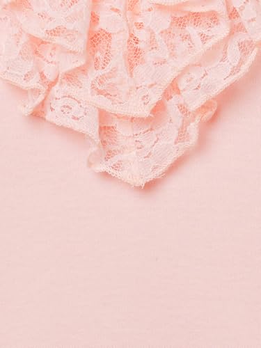 Max Girls Lace Frill T-Shirt (Pink_3-4 Y)