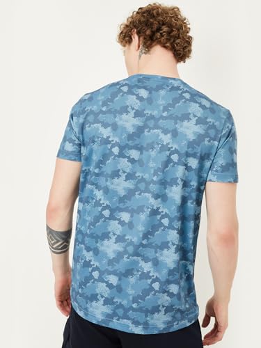 Max Men's Half Sleeves Round Neck Camouflage Print T-Shirt