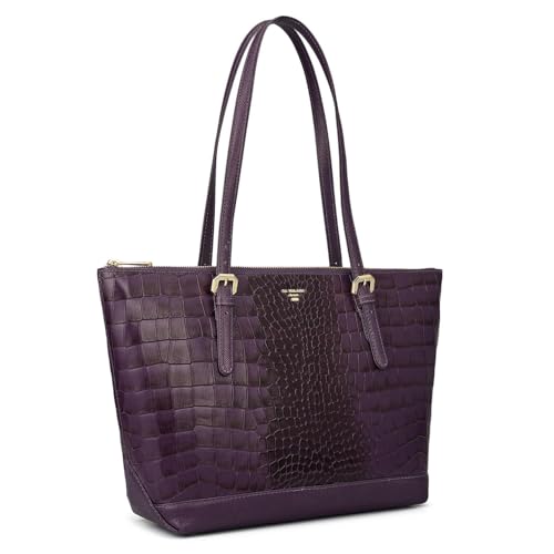Da Milano Leather Purple Tote Bag for Women (0388OL)