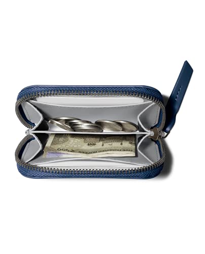 DailyObjects Ultramarine Blue Zipper Slim Card & Coin Wallet | Made with Vegan Leather Material | Carefully Handcrafted | Coin Pocket
