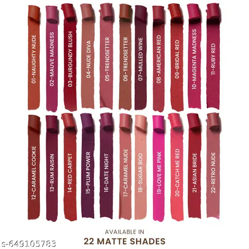 TEEN TEEN Luxe Matte 12Hrs Long Lasting Lipstick, Bridal-Red ,Ruby-Red,  3gm