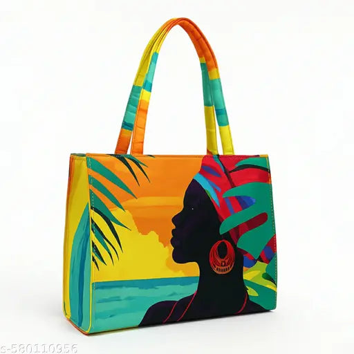 Multicolor Tropical Print Tote Bag