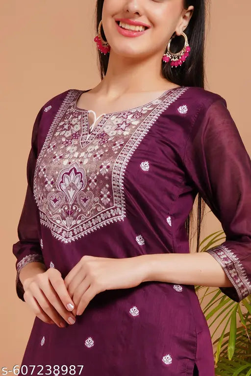 Stylish Jecard Top & Bottom & Duptta Set