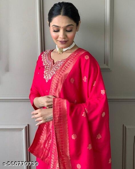 Wedding kurta set women heavy kurta set chanderi silk kurti set