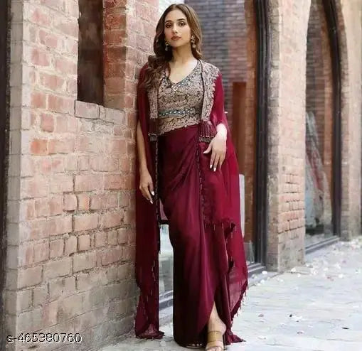 Georgette Semi-Stitched Lehenga with Unstitched Blouse and Dupatta