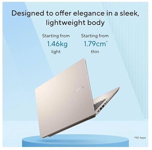 ASUS Vivobook 14 (2026),Intel Core Ultra 5 225H, Intel iGPU,16GB RAM,1TB SSD,FHD+, 14"(35.5 cm),Windows 11,M365 Basic(1 Year)* Office 2024, Platinum Gold, 1.46 Kg, X1407CA-LY1581WS,Thin & Light Laptop
