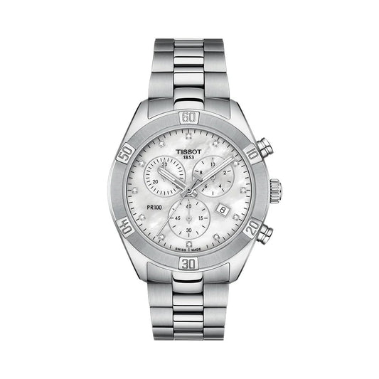 Tissot PR 100 Mother of Pearl Chronograph Women's Watch T1019171111600